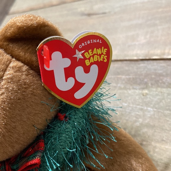 Toys Ty Beanie Babies Baby Hollydays Teddy Bear Christmas Wreath Rare